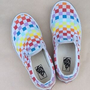 Vans Classic Checkered Slip-On Sneakers, Multi-colored Checkers, Kids Size 2